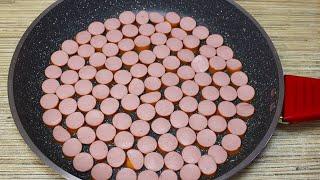 Нарезаю СОСИСКИ таким образом и делаю это БЛЮДО! Простой РЕЦЕПТ на завтрак. Вкусная замена омлету