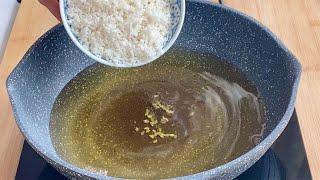 大米炸成美食，家常必吃，健康解饞，【麗麗廚房】，#大米炸米花糖的做法，#大米炸米花糖料理，#米花糖食譜，#cooking，#food，#Recipe，糯米粉開水一燙，美食秒變！每周6次，輕鬆搶光