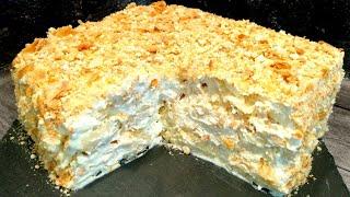 Торт из 3 ингредиентов ВКУСНЕЕ Наполеона! Рецепт ТОРТА за 30 минут! Простой, БЫСТРЫЙ и ВКУСНЫЙ Торт!