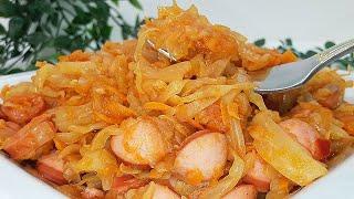 Думала, что все знают этот рецепт, но нет!.. ВКУСНО, как в детстве: тушеная капуста с сосисками