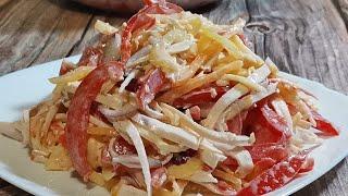 КРАСНОЕ МОРЕ - Летний Легкий и Быстрый Салат с Крабовыми Палочками