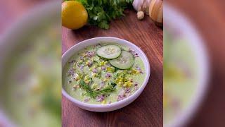 5 minute healthy, no cook soup for weight loss | Refreshing, detox, cold cucumber soup #shorts