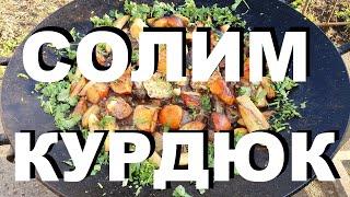 Блюда из баранины. Как солить курдюк. Джиз-быз с картофелем, чесноком и хурмой. Рецепты СЮФ.