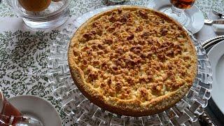 Пирог песочный  , начинка лимон  , яблоко и апельсин .