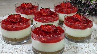 Летний прохладный десерт из клубники и молока. Нежный и восхитительный вкус