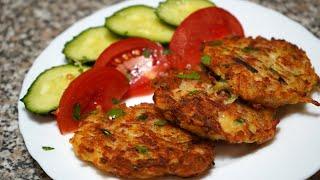 Вкусные и необычные картофельные котлеты с сыром и колбасой. Простой рецепт очень быстрого ужина