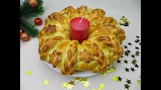 Приготовьте тройную начинку и красиво сверните в пирог / Рождественский пирог для счастливого Нового