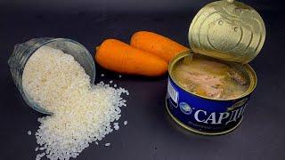 Беру РИС, КОНСЕРВЫ и готовлю ВКУСНЕЙШЕЕ БЛЮДО! Сама не ожидала что получится так вкусно!
