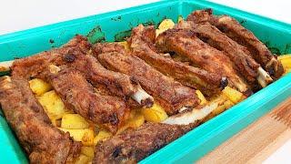 Не знаете, что приготовить на Ужин вкусно и Без возни? Приготовьте ребрышки с картошкой в духовке! ?