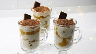 Потрясающий ДЕСЕРТ за 5 минут! Творожный десерт с персиками и кофе!????