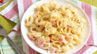 Макароны с крабовыми палочками, чесноком и сметаной — делюсь рецептом вкусного блюда!