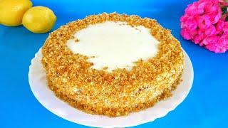 БЕЗ МИКСЕРА! Сочный и Пропитанный Торт на Кефире. Простой домашний рецепт. Вкусно Пальчики оближешь